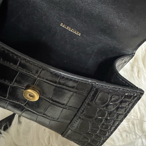 BALENCIAGA Hourglass XS croc-effect leather tote - Picture 14 of 16